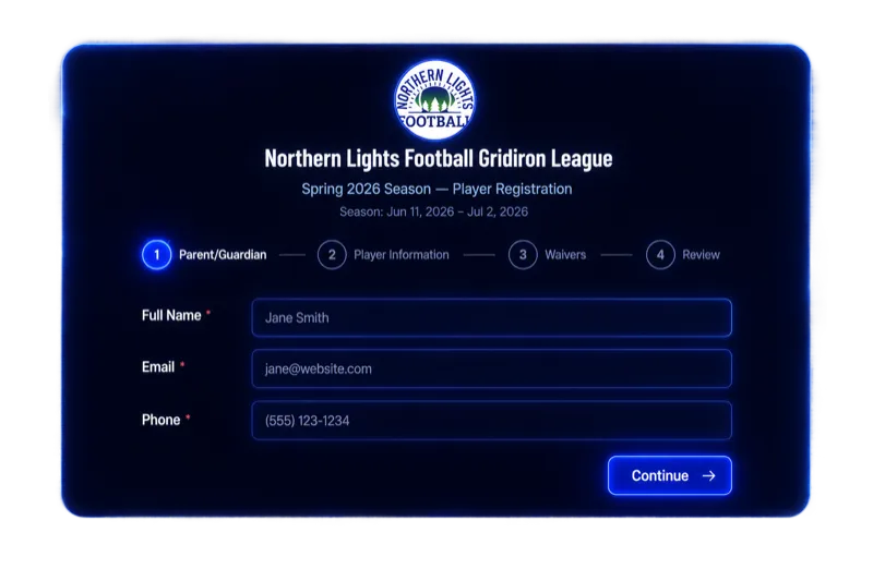 Team & player registration